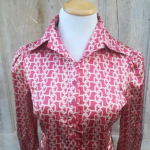 Chain Print Satiny Blouse